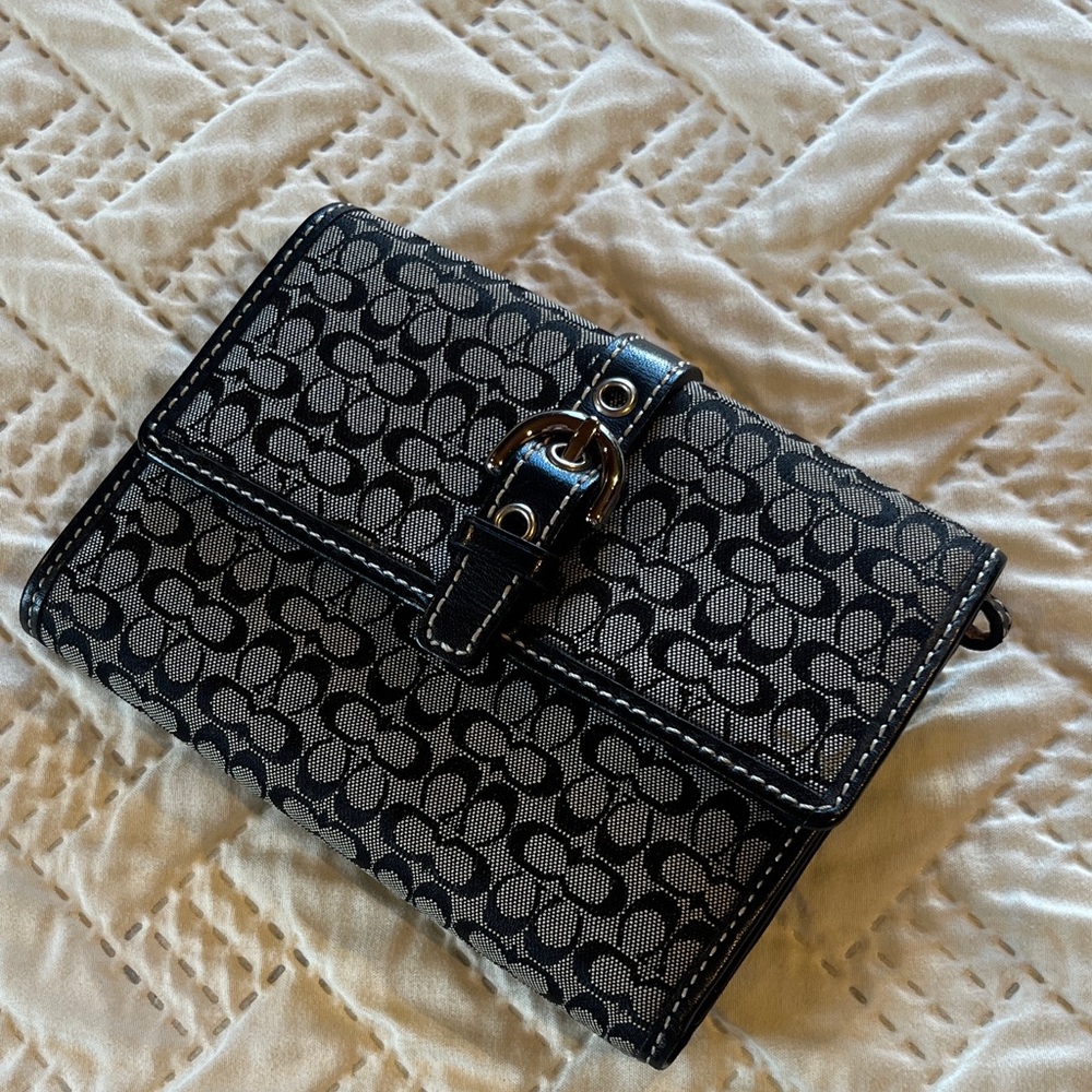 Coach Black and Gray Signature Wallet